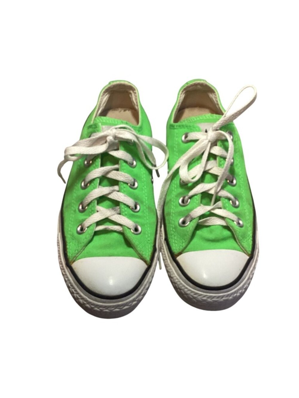 Converse Low Top Sneakers Neon Green Women's 6 / Men's 4 Pre-Owned See Pics Read